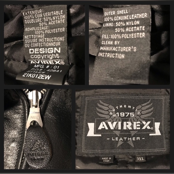 Vintage 2002 AVIREX NY TUSKEGEE AIRMEN BOMBER LEATHER Jacket 3XL RECEIPT Supreme - Picture 4 of 16